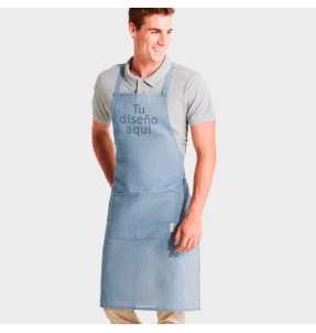 Delantal largo de algodón reciclado personalizado