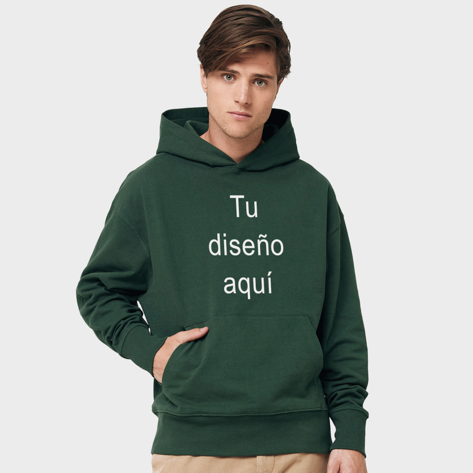 Sudadera con capucha relaxed fit algodón orgánico personalizada