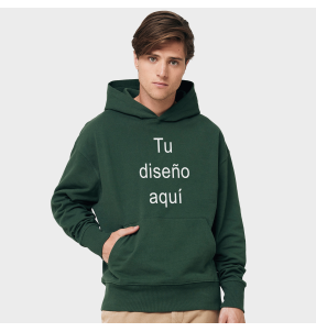Sudadera con capucha relaxed fit algodón orgánico personalizada