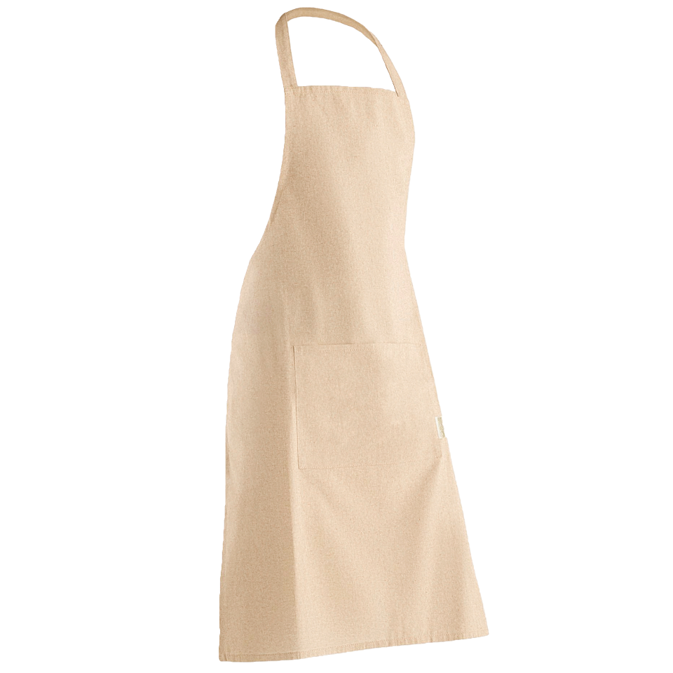 Delantal largo color crudo algodón orgánico personalizado