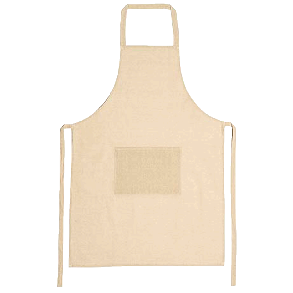 Delantal largo color crudo algodón orgánico personalizado