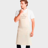 Delantal largo color crudo algodón orgánico personalizado