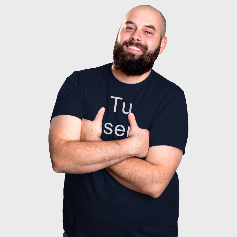 Camiseta algodón orgánico modern fit 4XL y 5XL personalizada