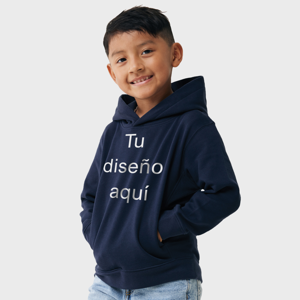 Sudadera infantil con capucha algodón orgánico personalizada