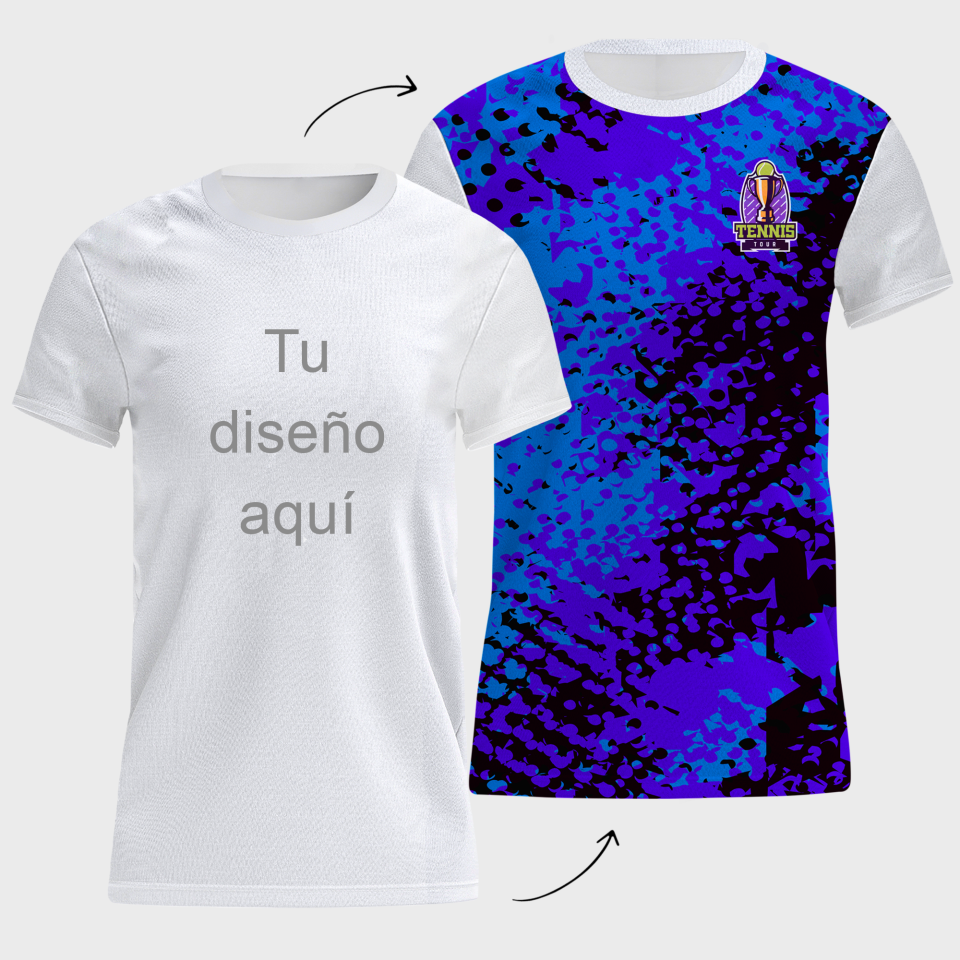 Camiseta multideporte de mujer fullprint por delante personalizada