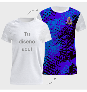 Camiseta multideporte de mujer fullprint por delante personalizada