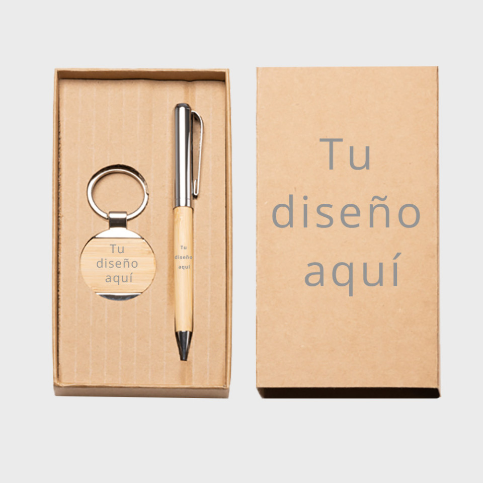Set bolígrafo y llavero personalizado