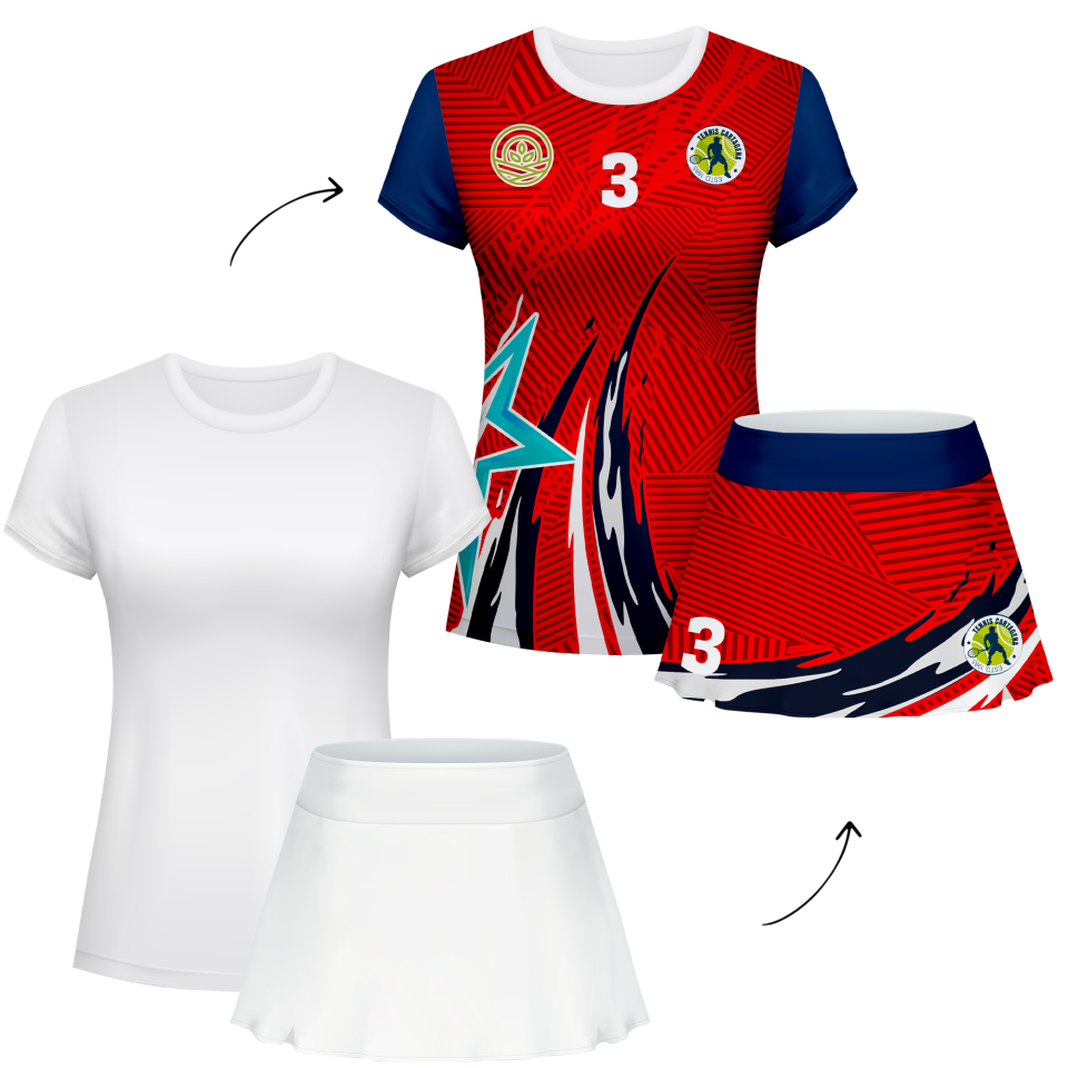 Conjunto de mujer pádel manga corta 100% fullprint personalizado