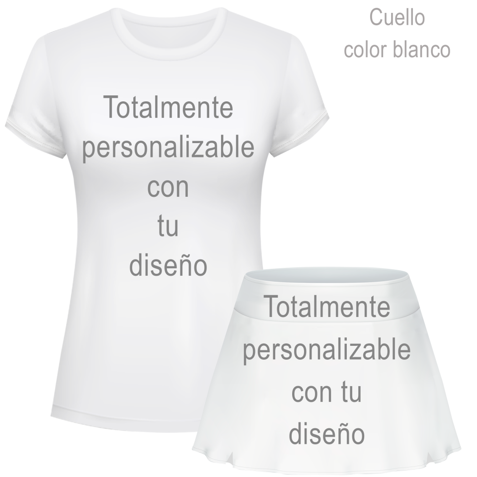 Conjunto de mujer pádel manga corta 100% fullprint personalizado