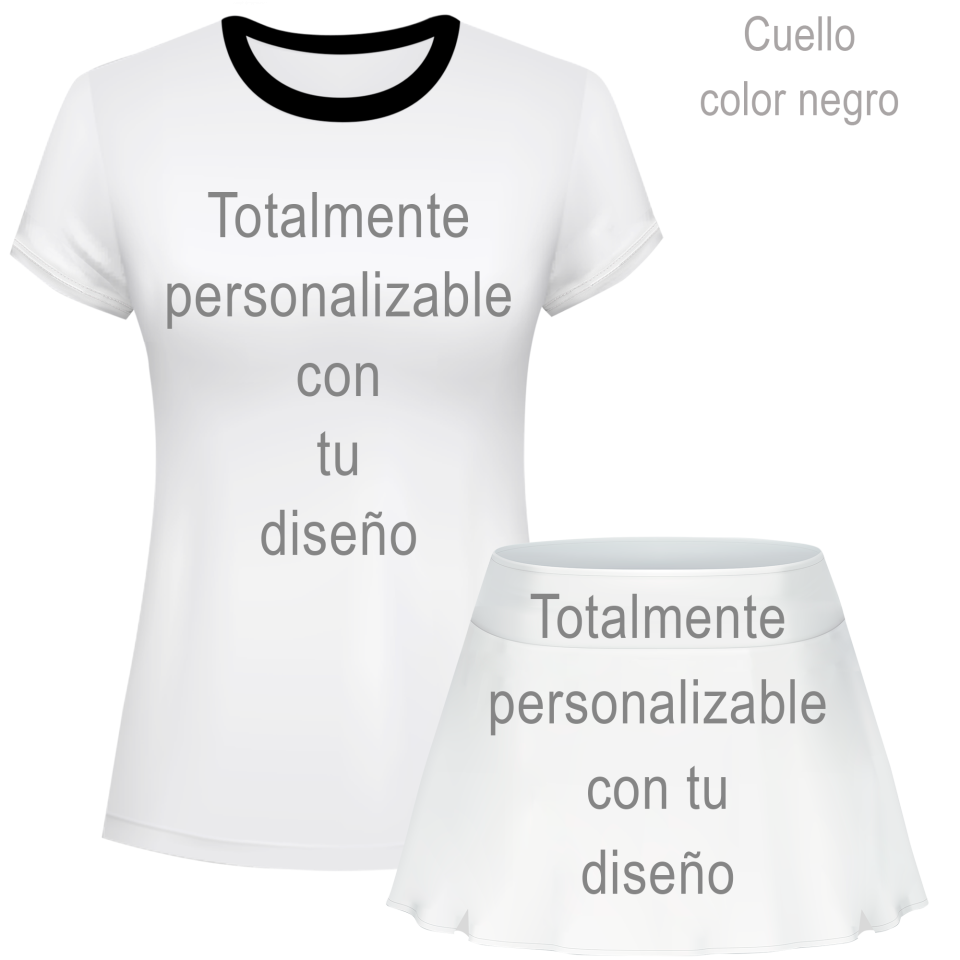 Conjunto de mujer pádel manga corta 100% fullprint personalizado