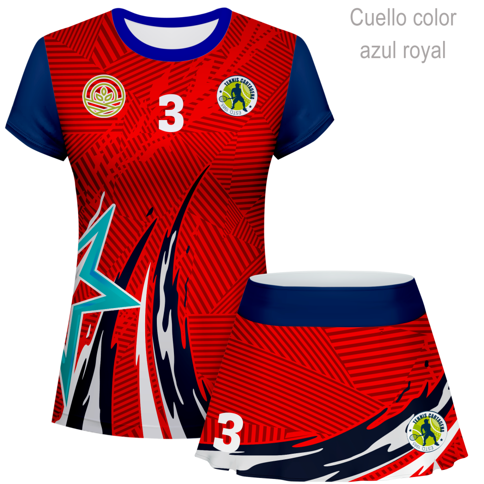Conjunto de mujer pádel manga corta 100% fullprint personalizado