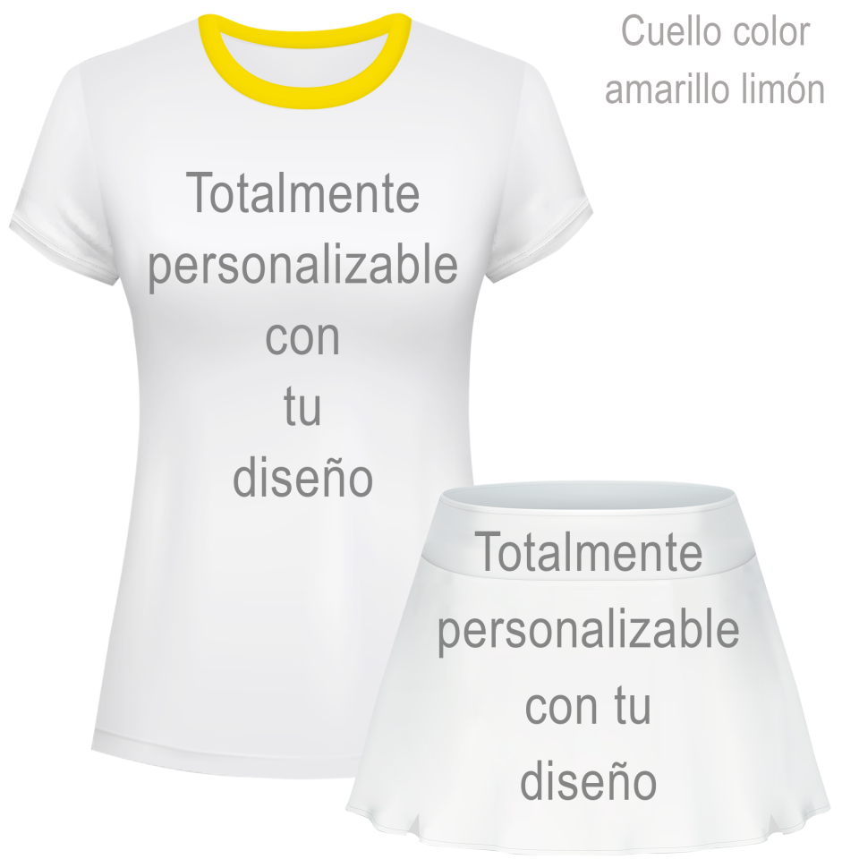 Conjunto de mujer pádel manga corta 100% fullprint personalizado