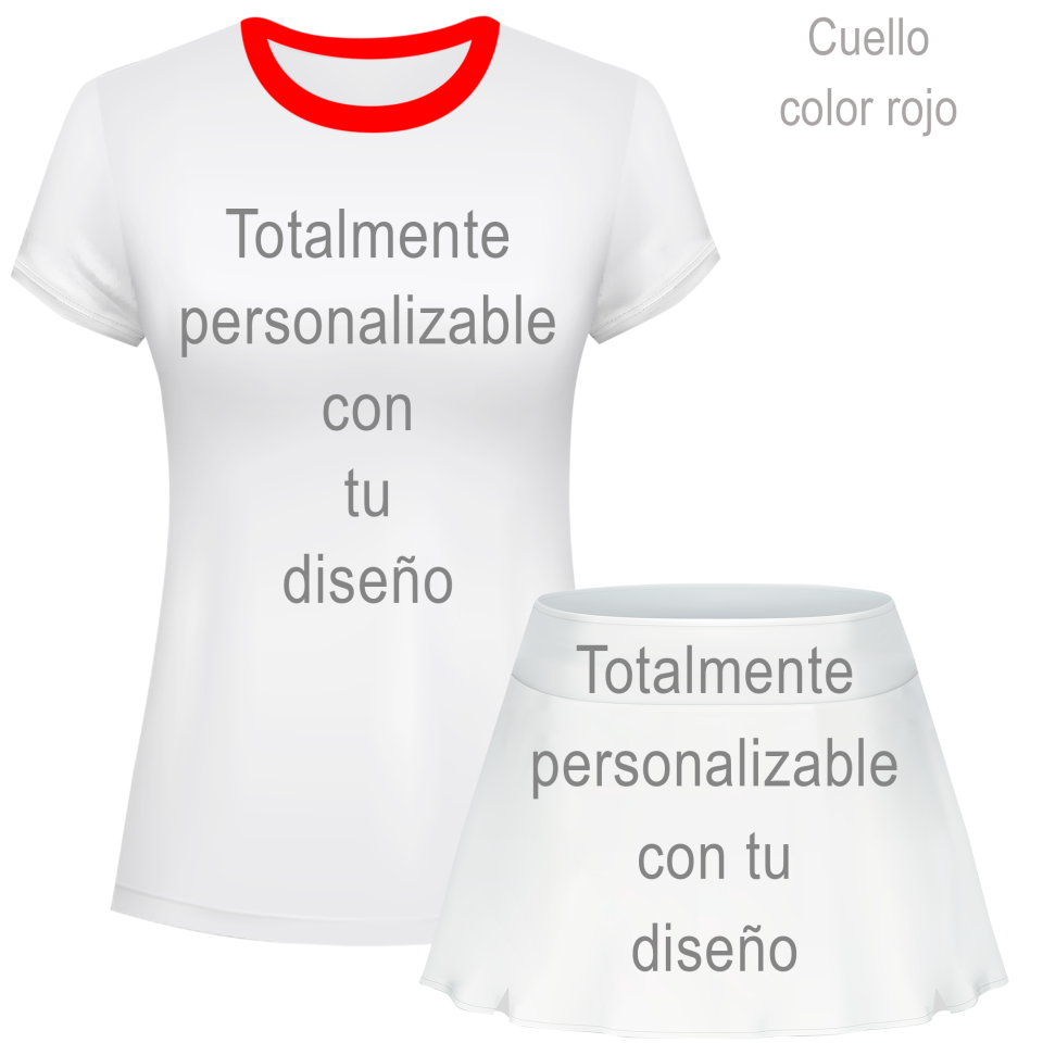 Conjunto de mujer pádel manga corta 100% fullprint personalizado