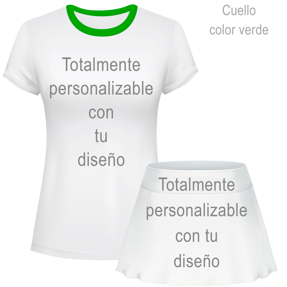 Conjunto de mujer pádel manga corta 100% fullprint personalizado