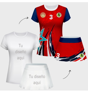 Conjunto de mujer pádel manga corta 100% fullprint personalizado
