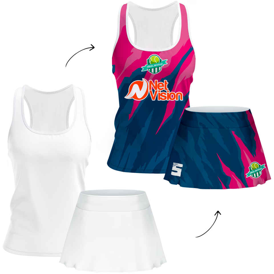 Conjunto de mujer pádel tirantes 100% fullprint personalizado