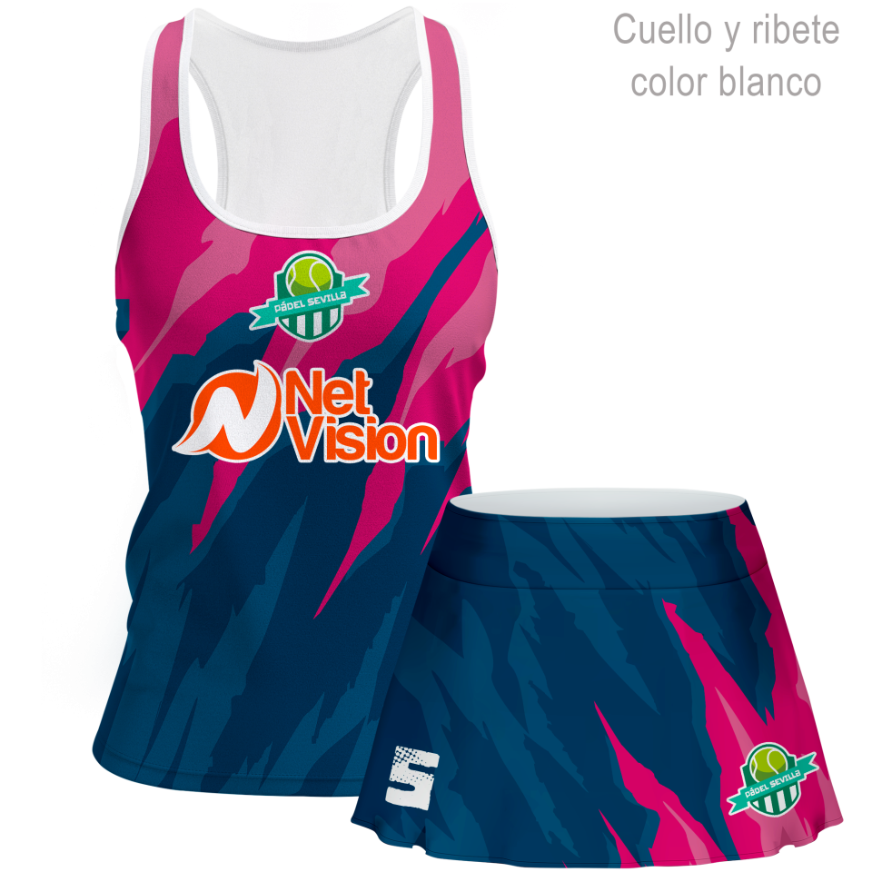 Conjunto de mujer pádel tirantes 100% fullprint personalizado
