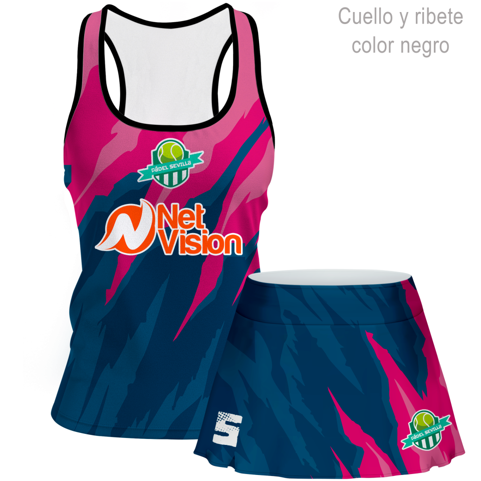 Conjunto de mujer pádel tirantes 100% fullprint personalizado
