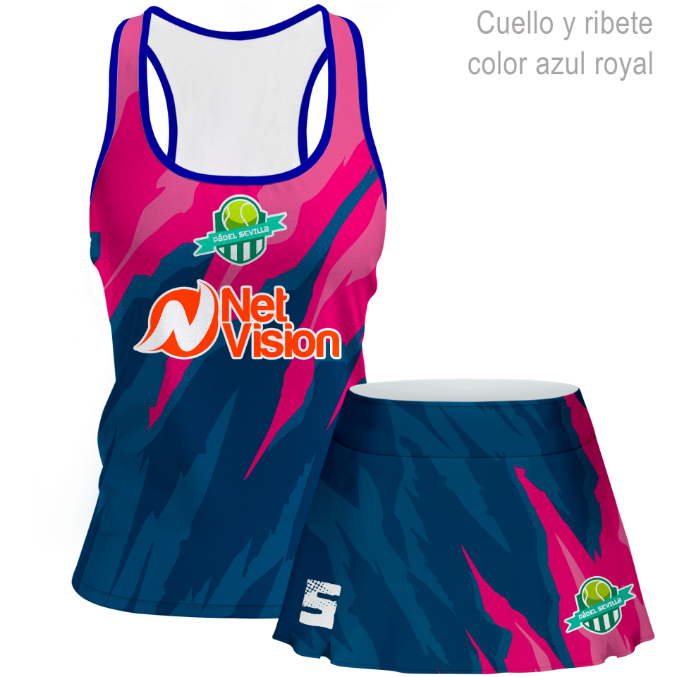 Conjunto de mujer pádel tirantes 100% fullprint personalizado