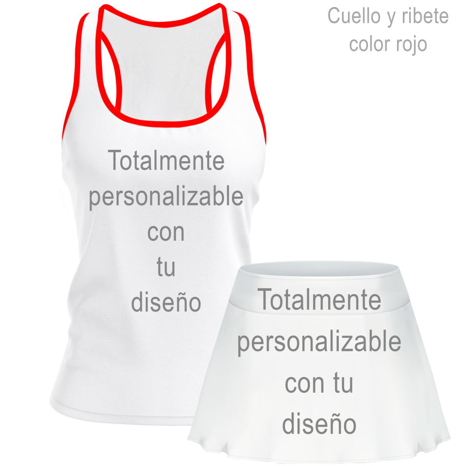 Conjunto de mujer pádel tirantes 100% fullprint personalizado