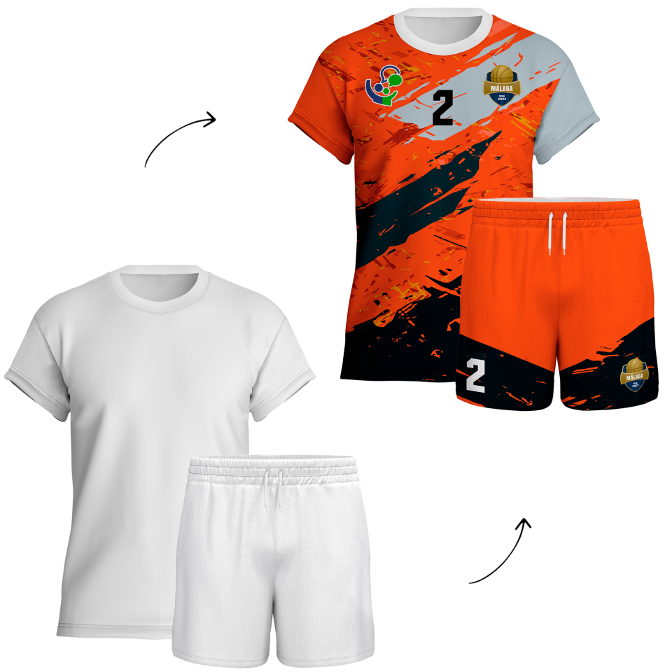 Conjunto de voley manga corta 100% fullprint personalizado