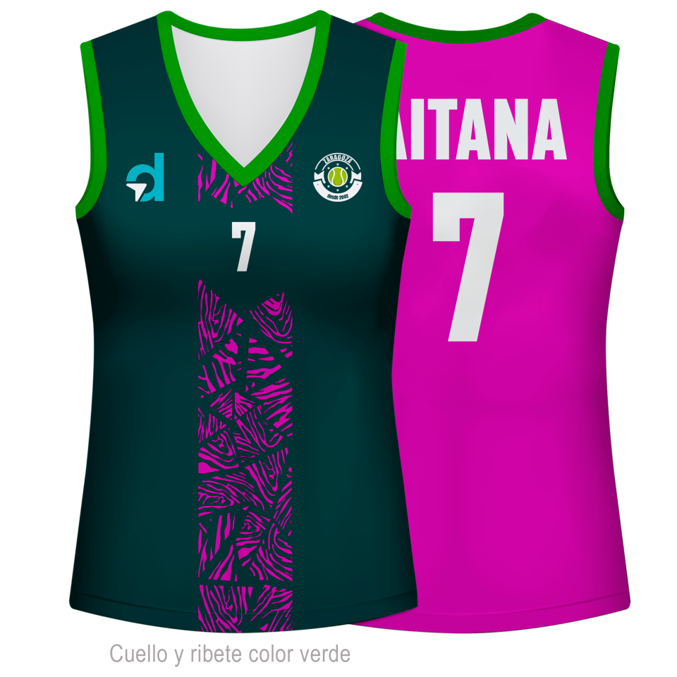 Camiseta pádel de mujer HAYA 100% fullprint personalizada