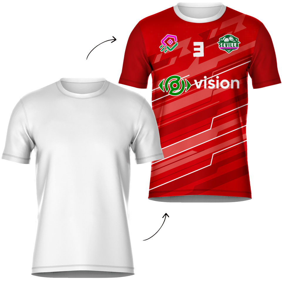 Camiseta fútbol personalizada 100% fullprint