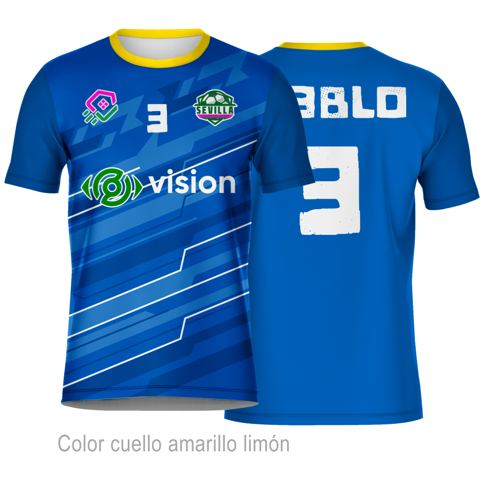 Camiseta fútbol personalizada 100% fullprint