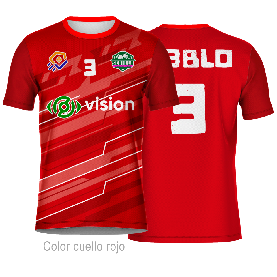 Camiseta fútbol personalizada 100% fullprint