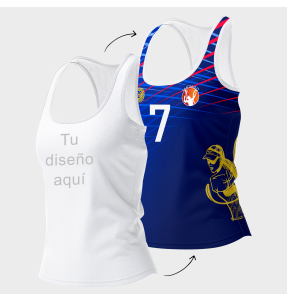 Camiseta pádel tirantes de mujer PARÍS 100% fullprint personalizada