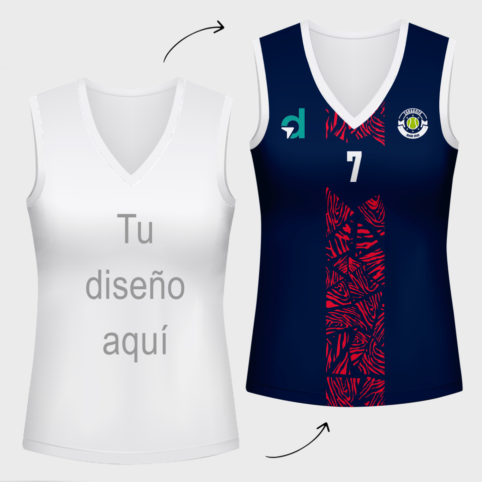 Camiseta pádel de mujer HAYA 100% fullprint personalizada