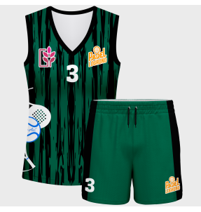 Conjunto pádel mujer sin mangas sublimado modelo rayado