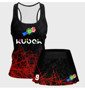 Conjunto pádel mujer tirantes sublimado modelo líneas