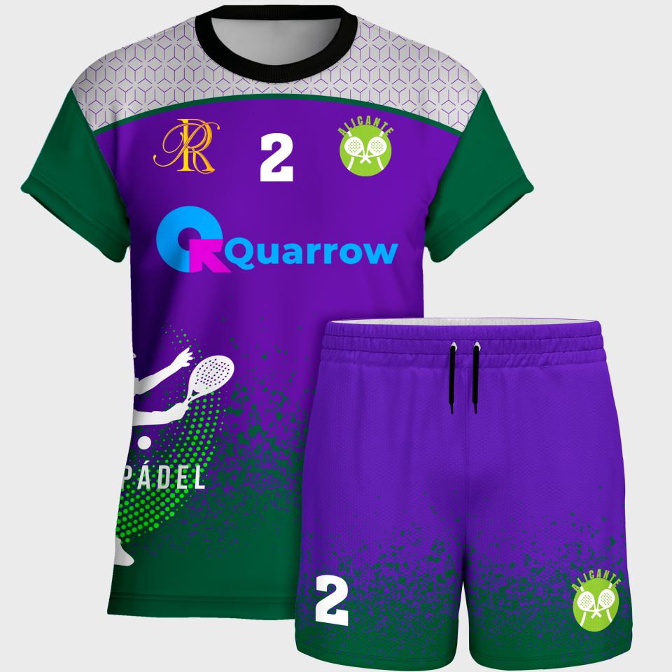 Conjunto pádel manga corta sublimado modelo corte