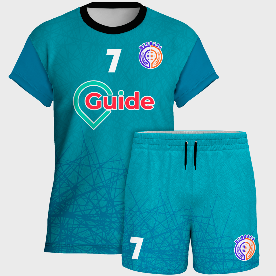 Conjunto pádel manga corta sublimado modelo líneas