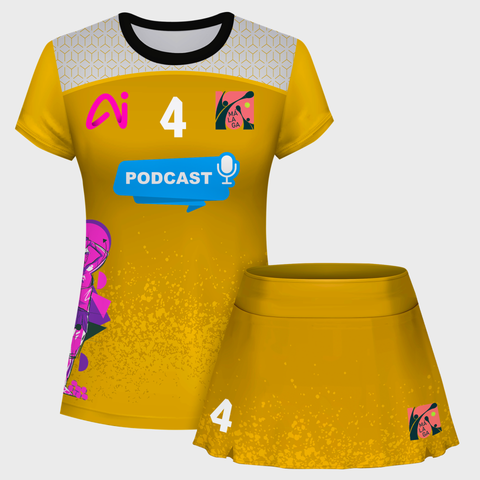 Conjunto pádel mujer manga corta sublimado modelo corte