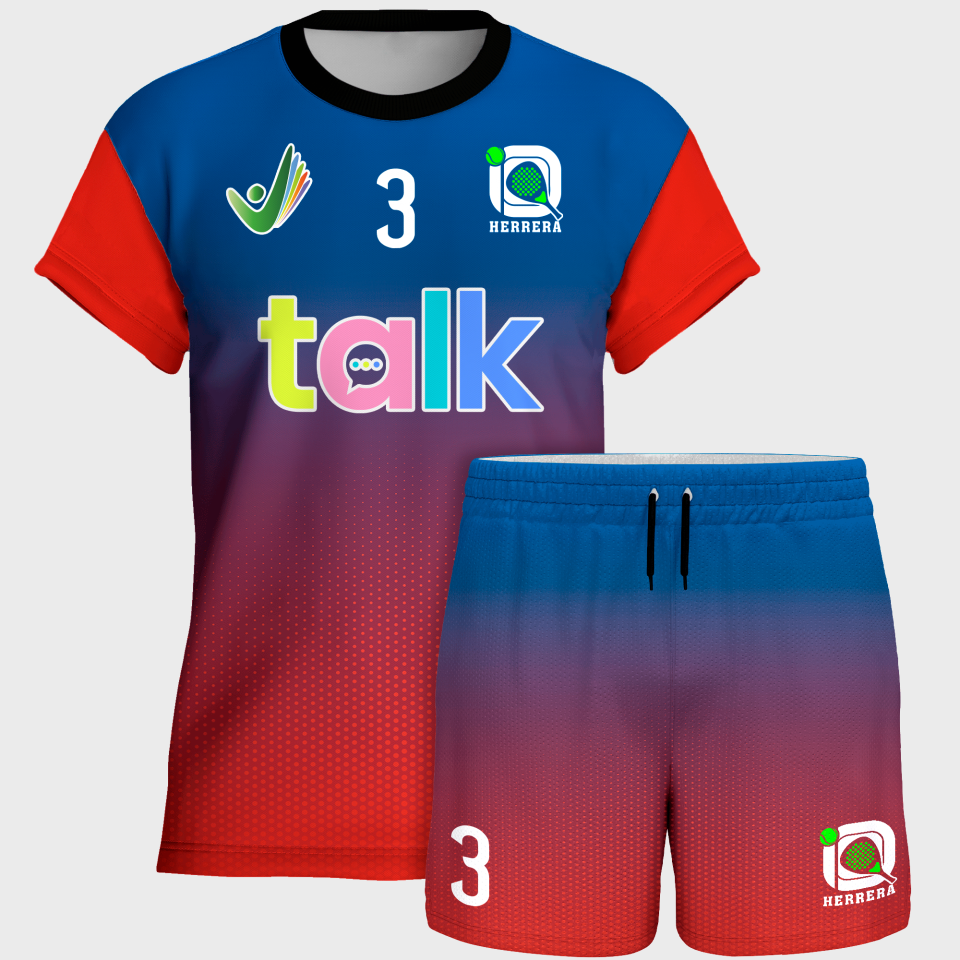 Conjunto pádel manga corta sublimado modelo degradado