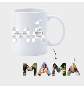 Taza blanca para el día de la madre diseño Mamá