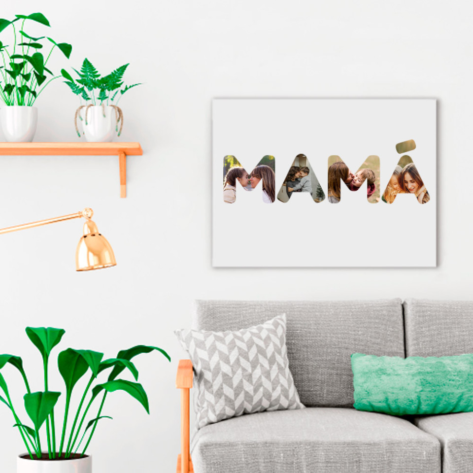 Lienzo 30 x 40 cm rectangular horizontal para el día de la madre diseño Mamá
