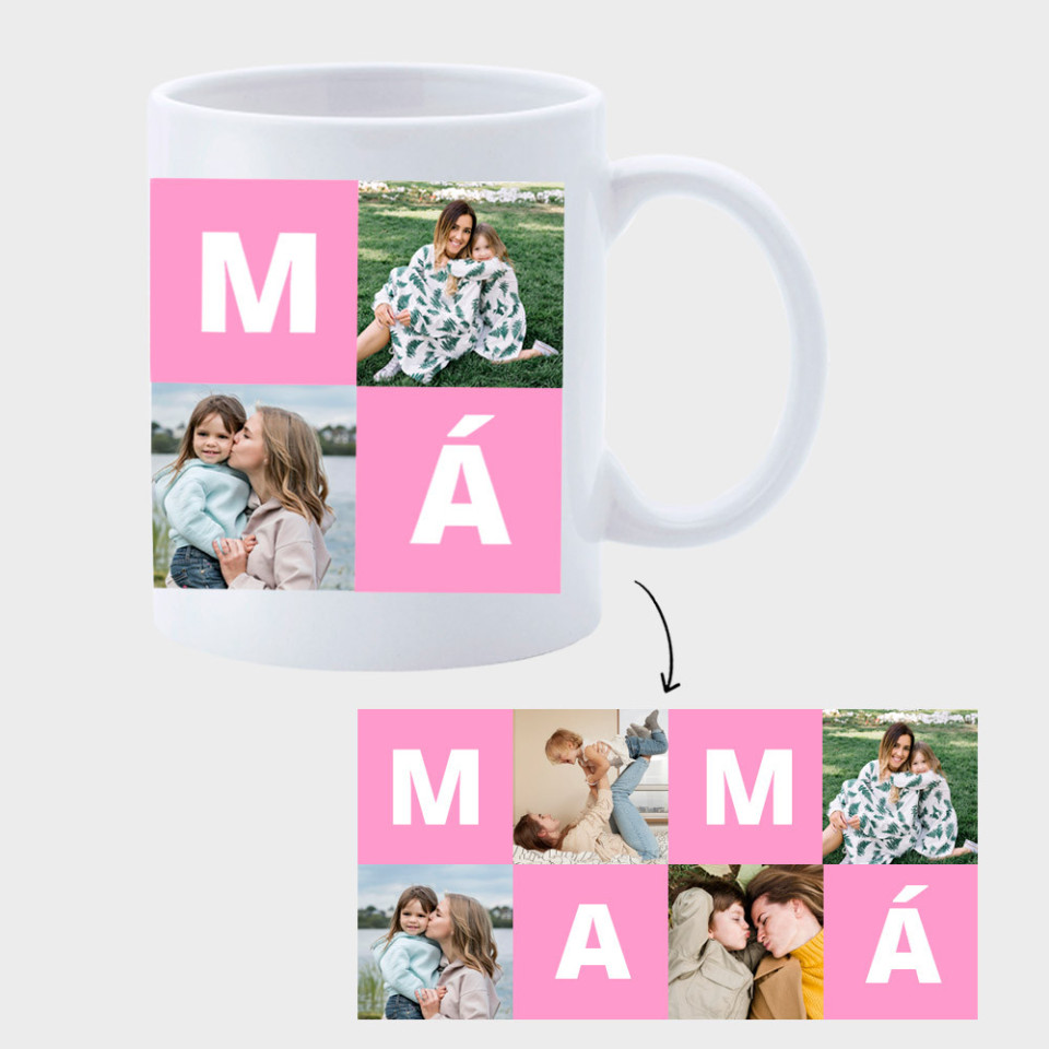 Taza para el día de la madre diseño Mamá con fotos