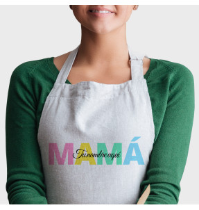 Delantal para el día de la madre diseño Mamá con nombre