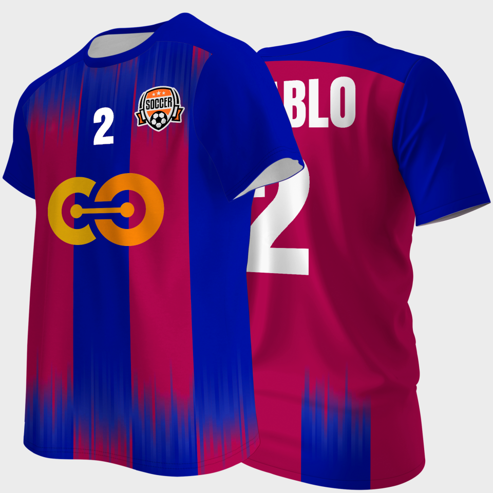 Camiseta multideporte sublimada modelo Montreal rayas