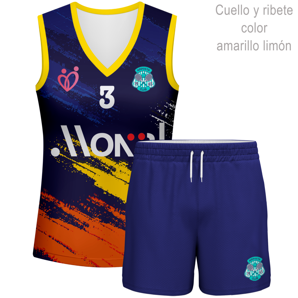 Conjunto de mujer pádel sin mangas 100% fullprint personalizado