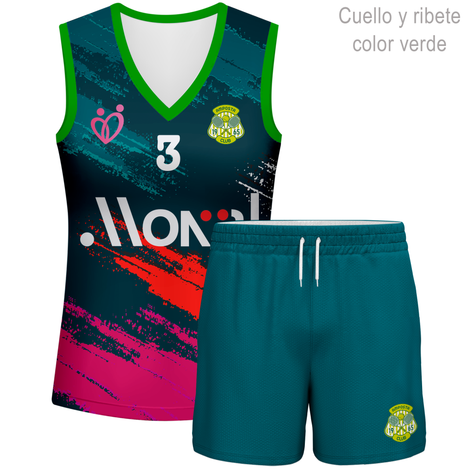 Conjunto de mujer pádel sin mangas 100% fullprint personalizado