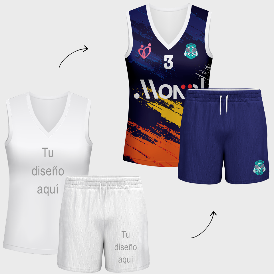 Conjunto de mujer pádel sin mangas 100% fullprint personalizado