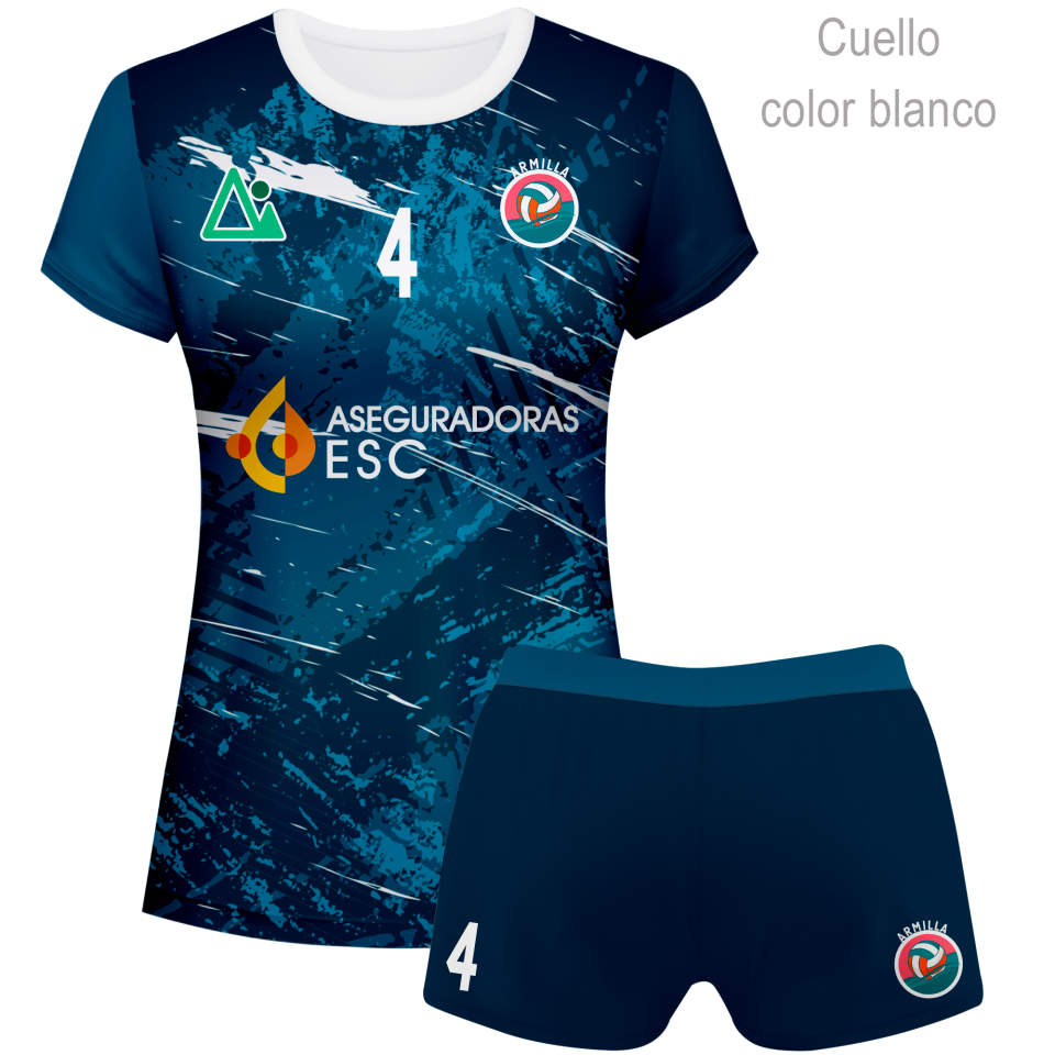 Conjunto de mujer voley manga corta 100% fullprint personalizado
