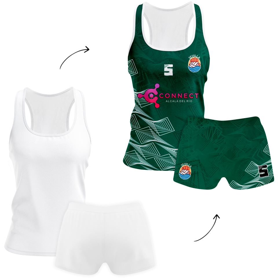 Conjunto de mujer voley tirantes 100% fullprint personalizado
