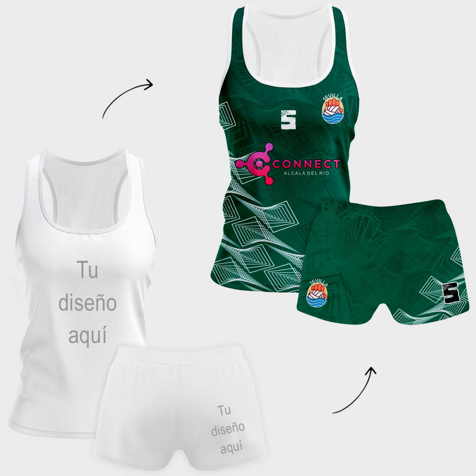 Conjunto de mujer voley tirantes 100% fullprint personalizado
