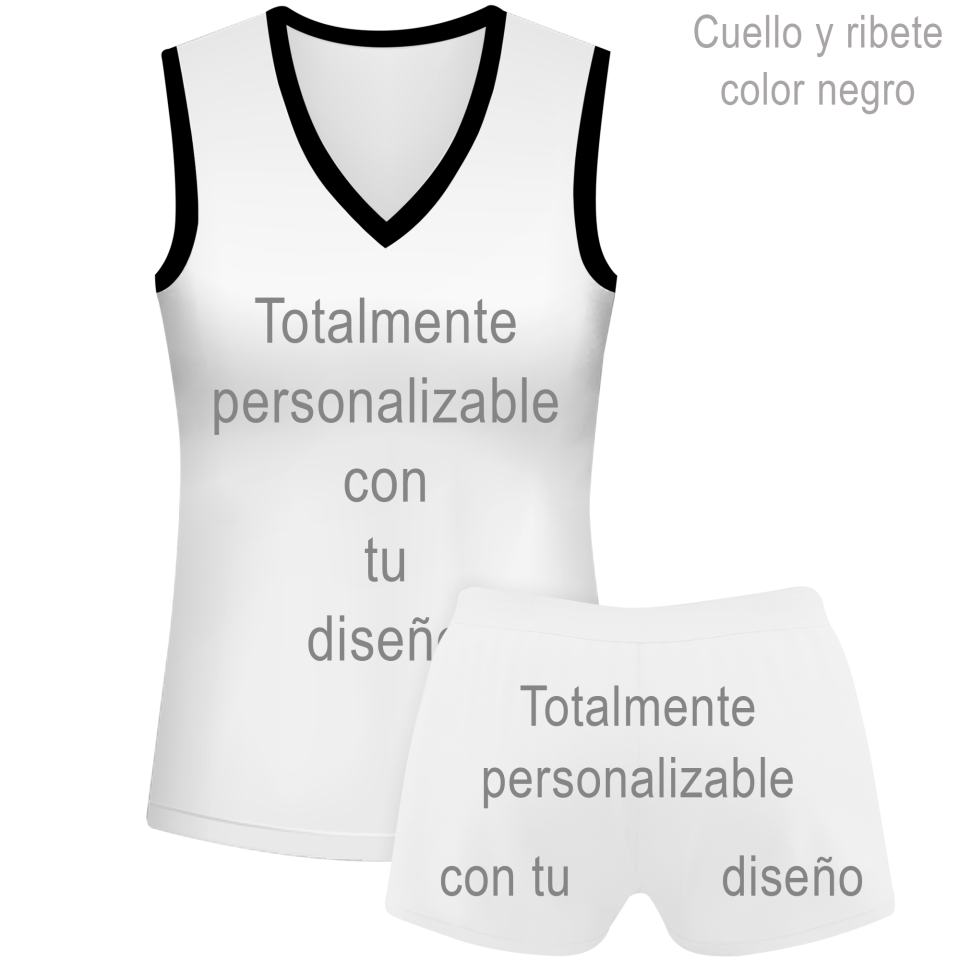 Conjunto de mujer voley sin mangas 100% fullprint personalizado