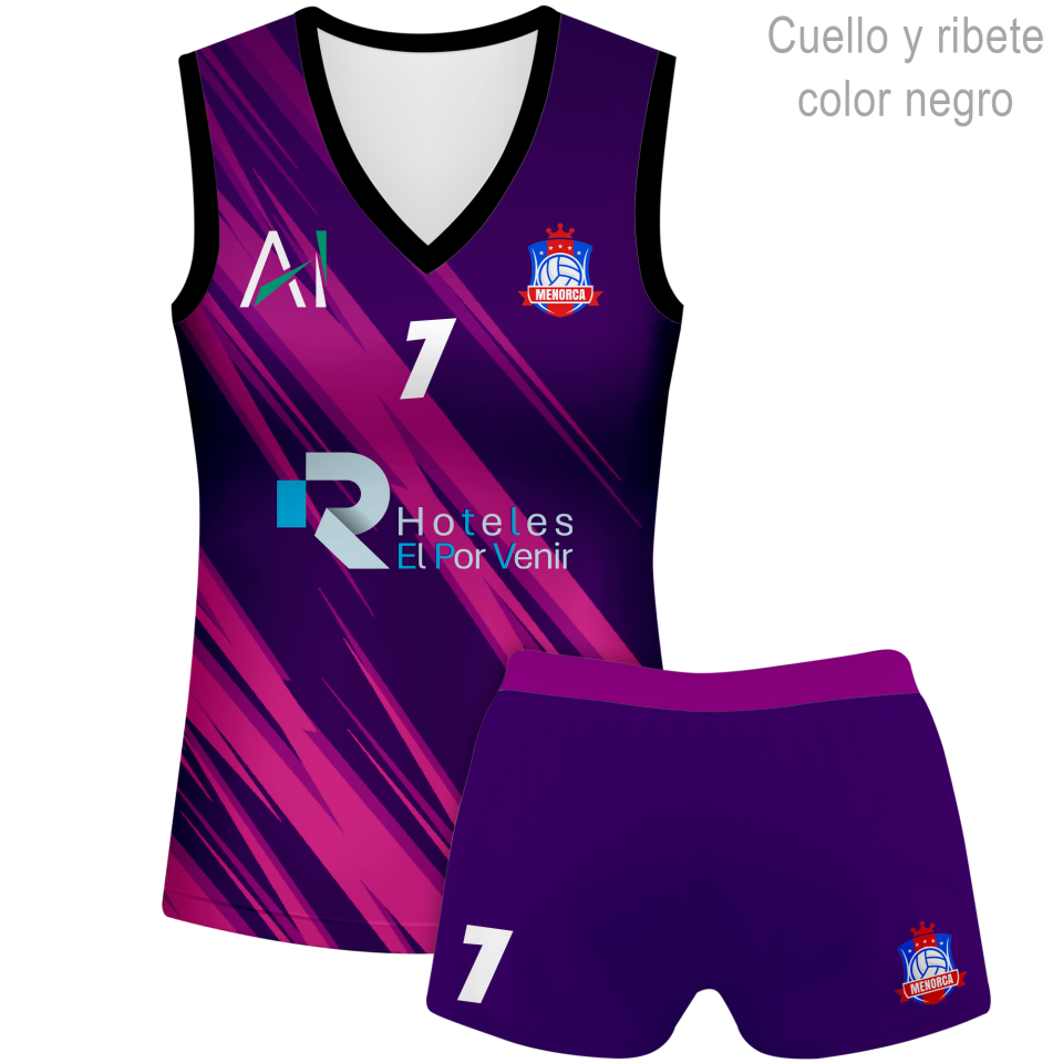 Conjunto de mujer voley sin mangas 100% fullprint personalizado